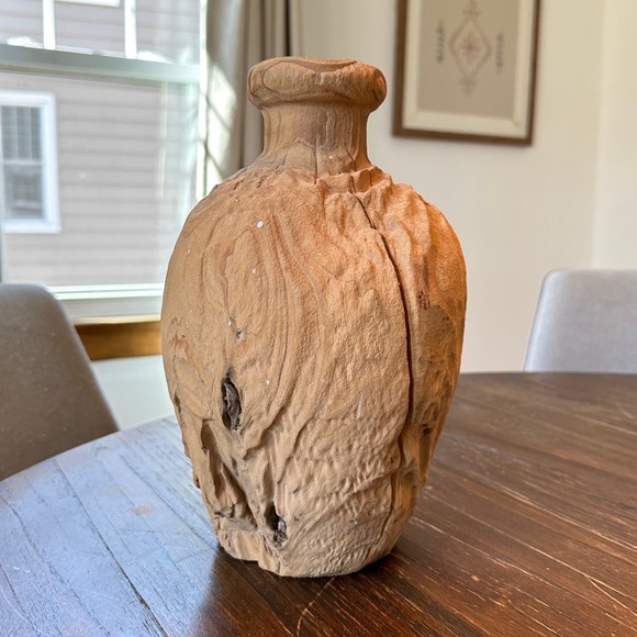 Wood Turned Teak Vase - Picture 4 of 12